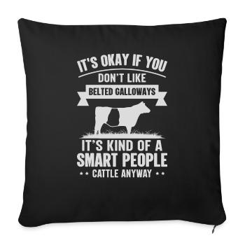 Personnes intelligentes - Cow Belted Galloways - Housse de coussin décorative 45 x 45 cm - noir - Devant