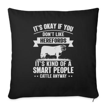 Personnes intelligentes - Cow Herefords - Housse de coussin décorative 45 x 45 cm - noir - Devant
