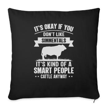 Personnes intelligentes - Vache Simmental - Housse de coussin décorative 45 x 45 cm - noir - Devant