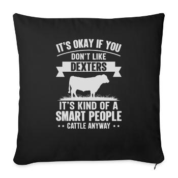 Personnes intelligentes - Cow Dexters - Housse de coussin décorative 45 x 45 cm - noir - Devant