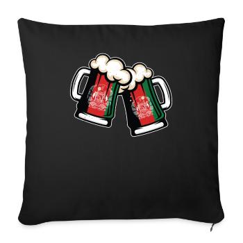 Afghanistan Flag Cool Beer Mug - Sofa pillowcase 17,3'' x 17,3'' (45 x 45 cm) - black - Front