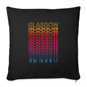 Ville rétro nostalgique - Rainbow Glasgow - Housse de coussin décorative 45 x 45 cm - noir - Devant