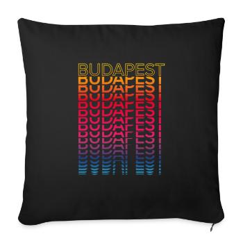 Retro Nostalgic City - Rainbow Budapest - Sofa pillowcase 17,3'' x 17,3'' (45 x 45 cm) - black - Front