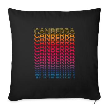 Retro Nostalgic City - Rainbow Canberra - Sofa pillowcase 17,3'' x 17,3'' (45 x 45 cm) - black - Front