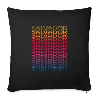 Retro Nostalgic City - Rainbow Salvador - Sofa pillowcase 17,3'' x 17,3'' (45 x 45 cm) - black - Front