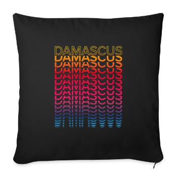 Ville nostalgique rétro - Rainbow Damascus - Housse de coussin décorative 45 x 45 cm - noir - Devant