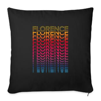 Retro Nostalgic City - Rainbow Florence - Sofa pillowcase 17,3'' x 17,3'' (45 x 45 cm) - black - Front