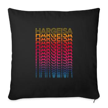 Retro Nostalgic City - Rainbow Hargeisa - Sofa pillowcase 17,3'' x 17,3'' (45 x 45 cm) - black - Front