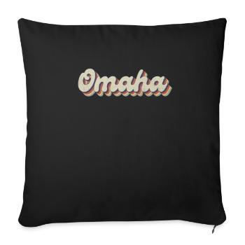 Nostalgisch 70er USA Stadt - Vintage Omaha - Sofakissenbezug 45 x 45 cm - Schwarz - Vorne