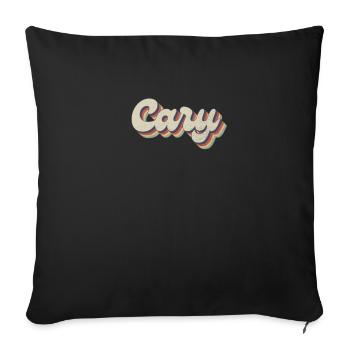 Nostalgic 70s USA City - Vintage Cary - Sofa pillowcase 17,3'' x 17,3'' (45 x 45 cm) - black - Front