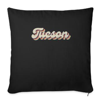 Nostalgique des années 70 USA City - Vintage Tucson - Housse de coussin décorative 45 x 45 cm - noir - Devant