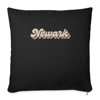 Nostalgic 70s USA City - Vintage Newark - Sofa pillowcase 17,3'' x 17,3'' (45 x 45 cm) - black - Front