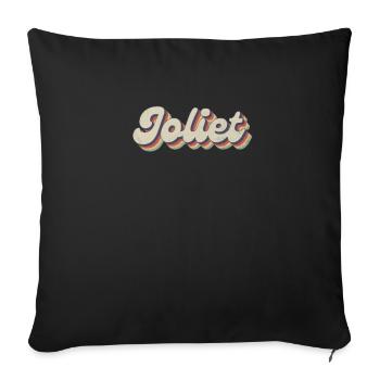 Nostalgic 70s USA City - Vintage Joliet - Sofa pillowcase 17,3'' x 17,3'' (45 x 45 cm) - black - Front