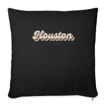 Nostalgic 70s USA City - Vintage Houston - Sofa pillowcase 17,3'' x 17,3'' (45 x 45 cm) - black - Front