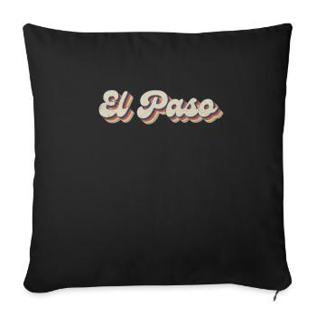 Nostalgisch 70er USA Stadt - Vintage El Paso - Sofakissenbezug 45 x 45 cm - Schwarz - Vorne