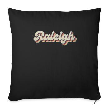 Nostalgic 70s USA City - Vintage Raleigh - Sofa pillowcase 17,3'' x 17,3'' (45 x 45 cm) - black - Front