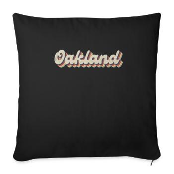 Nostalgic 70s USA City - Vintage Oakland - Sofa pillowcase 17,3'' x 17,3'' (45 x 45 cm) - black - Front