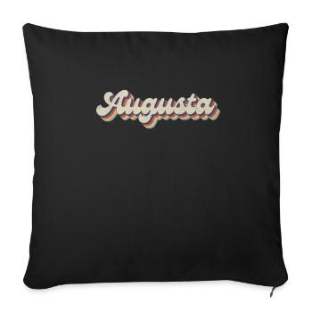 Nostalgique usa city des années 70 - Vintage Augusta - Housse de coussin décorative 45 x 45 cm - noir - Devant