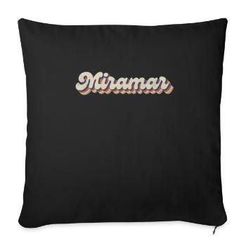 Nostalgic 70s USA City - Vintage Miramar - Sofa pillowcase 17,3'' x 17,3'' (45 x 45 cm) - black - Front