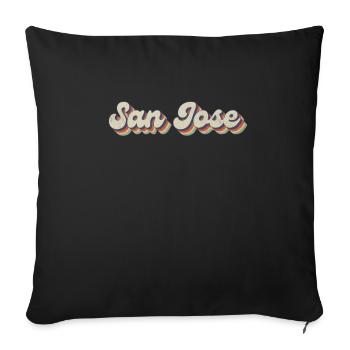 Nostalgisch 70er USA Stadt - Vintage San Jose - Sofakissenbezug 45 x 45 cm - Schwarz - Vorne