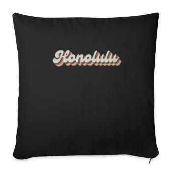 Nostalgic 70s USA City - Vintage Honolulu - Sofa pillowcase 17,3'' x 17,3'' (45 x 45 cm) - black - Front