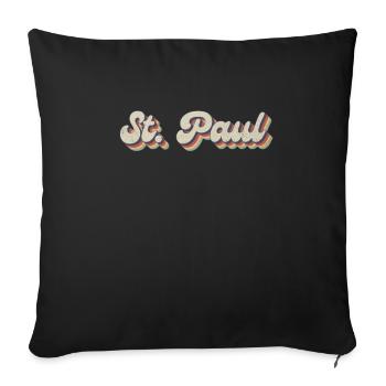 Nostalgique des années 70 USA City - Vintage St. Paul - Housse de coussin décorative 45 x 45 cm - noir - Devant