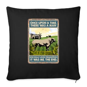 Race de vache Aimé piémontais - Housse de coussin décorative 45 x 45 cm - noir - Devant