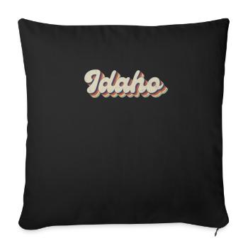 Vintage Hippie 70s USA State - Retro Idaho - Sofa pillowcase 17,3'' x 17,3'' (45 x 45 cm) - black - Front