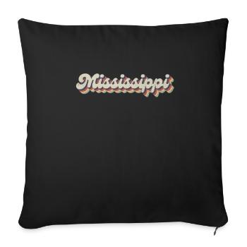 Vintage Hippie 70s USA State - Retro Mississippi - Sofa pillowcase 17,3'' x 17,3'' (45 x 45 cm) - black - Front