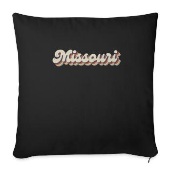 Vintage Hippie 70s USA State - Retro Missouri - Sofa pillowcase 17,3'' x 17,3'' (45 x 45 cm) - black - Front