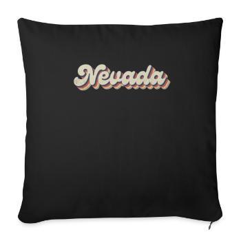Vintage Hippie 70er USA Staat - Retro Nevada - Sofakissenbezug 45 x 45 cm - Schwarz - Vorne
