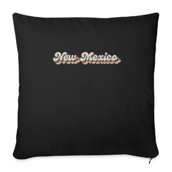 Vintage Hippie 70s USA État - Rétro Nouveau-Mexique - Housse de coussin décorative 45 x 45 cm - noir - Devant