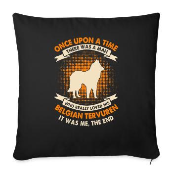 Une fois - Belge Tervuren - Housse de coussin décorative 45 x 45 cm - noir - Devant