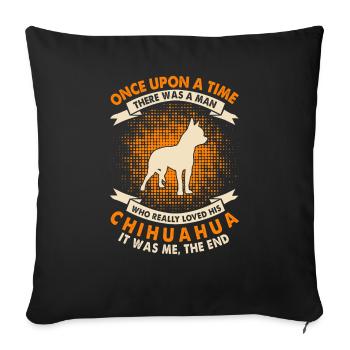 Une fois - Chihuahua - Housse de coussin décorative 45 x 45 cm - noir - Devant