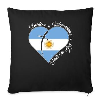 Liberté Foi en Dieu - Argentine - Housse de coussin décorative 45 x 45 cm - noir - Devant