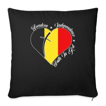 Liberté Foi en Dieu - Belgique - Housse de coussin décorative 45 x 45 cm - noir - Devant