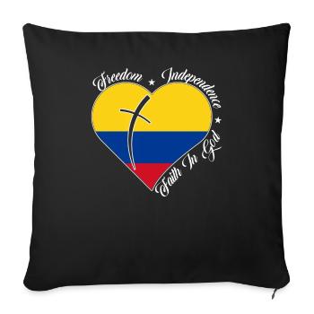 Freedom Faith in God - Colombia - Sofa pillowcase 17,3'' x 17,3'' (45 x 45 cm) - black - Front