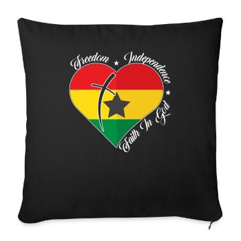 Freedom Faith in God - Ghana - Sofa pillowcase 17,3'' x 17,3'' (45 x 45 cm) - black - Front