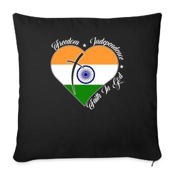 Freedom Faith in God - India - Sofa pillowcase 17,3'' x 17,3'' (45 x 45 cm) - black - Front