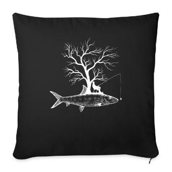 Graphic Tree - Fish Bone Fish - Sofa pillowcase 17,3'' x 17,3'' (45 x 45 cm) - black - Front