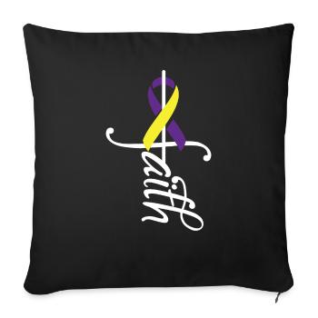 Ruban sensibilisation au cancer de la vessie - Housse de coussin décorative 45 x 45 cm - noir - Devant