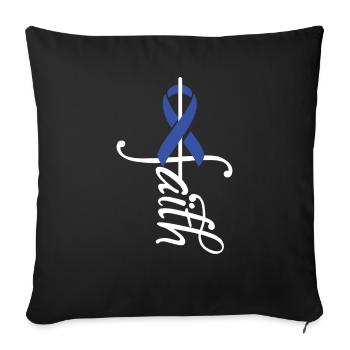 Perception of colon cancer of ligament cancer - Sofa pillowcase 17,3'' x 17,3'' (45 x 45 cm) - black - Front