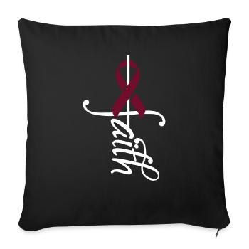 Ruban Sensibilisation au cancer du myélome multiple - Housse de coussin décorative 45 x 45 cm - noir - Devant