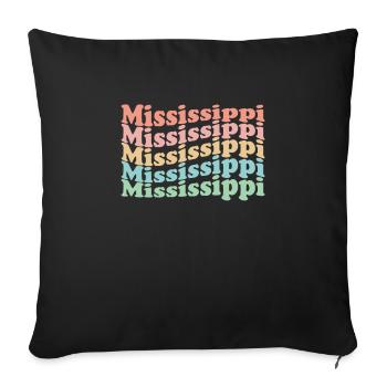 Vintage 70s Hippie USA State - Retro Mississippi - Sofa pillowcase 17,3'' x 17,3'' (45 x 45 cm) - black - Front