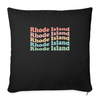 Vintage 70s Hippie USA State - Retro Rhode Island - Sofa pillowcase 17,3'' x 17,3'' (45 x 45 cm) - black - Front