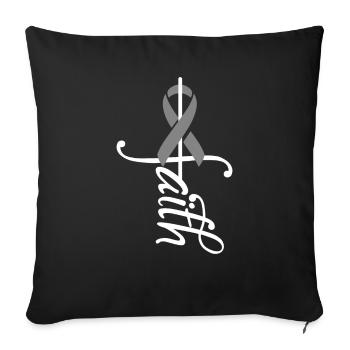 Ruban sensibilisation au diabète - Housse de coussin décorative 45 x 45 cm - noir - Devant