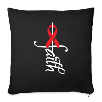 Sensibilisation aux maladies cardiaques de la bande - Housse de coussin décorative 45 x 45 cm - noir - Devant