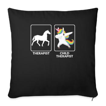 Funny children's therapist - Sofa pillowcase 17,3'' x 17,3'' (45 x 45 cm) - black - Front