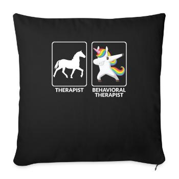 Funny behavioral therapist - Sofa pillowcase 17,3'' x 17,3'' (45 x 45 cm) - black - Front
