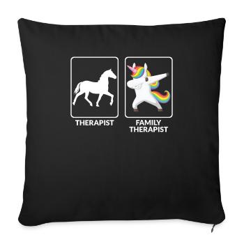 Funny family therapist - Sofa pillowcase 17,3'' x 17,3'' (45 x 45 cm) - black - Front
